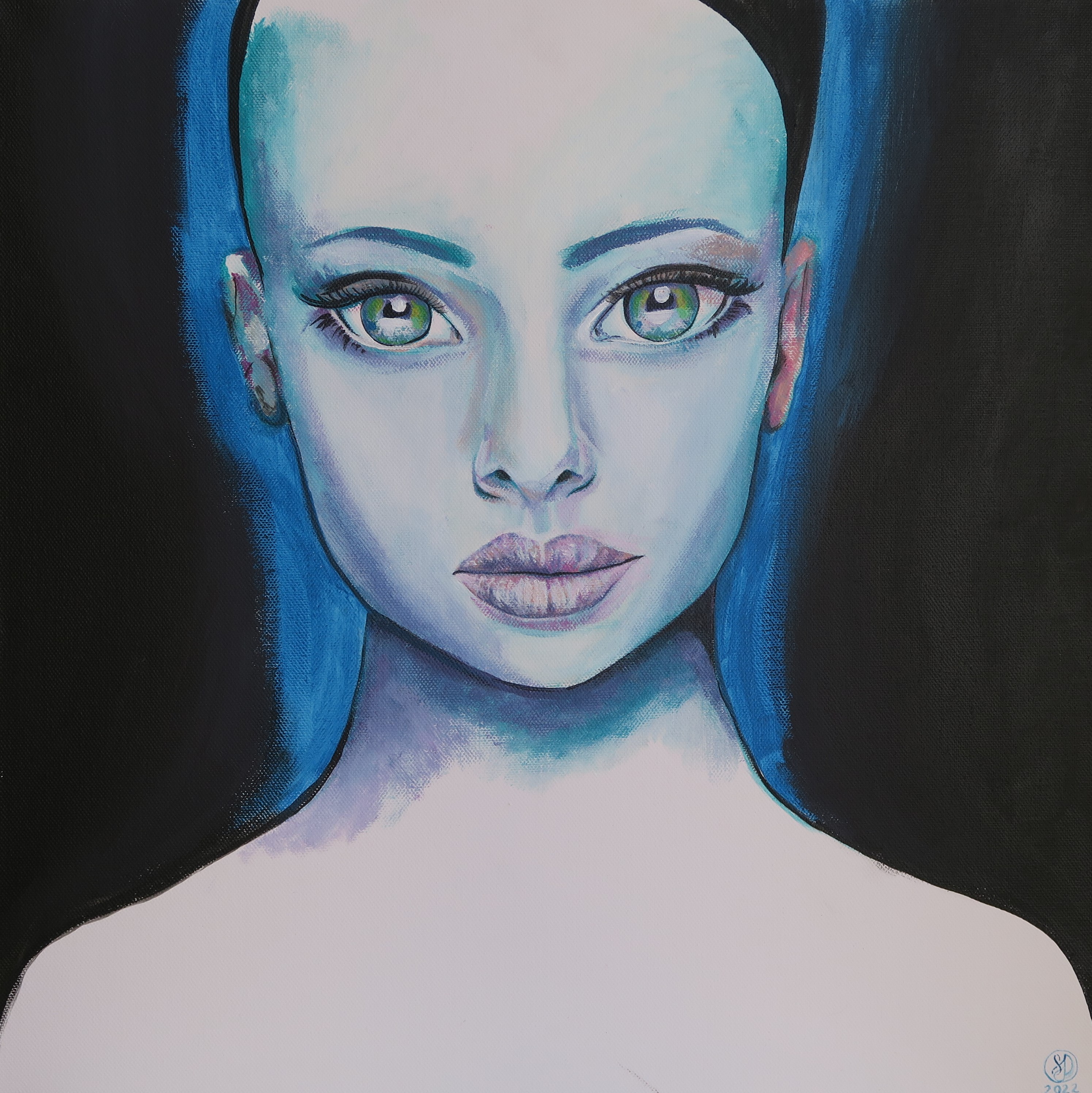 Blue Aura Girl by Sarah Jennifer Dute | Lethbridge 20000 2022 Finalists | Lethbridge Gallery