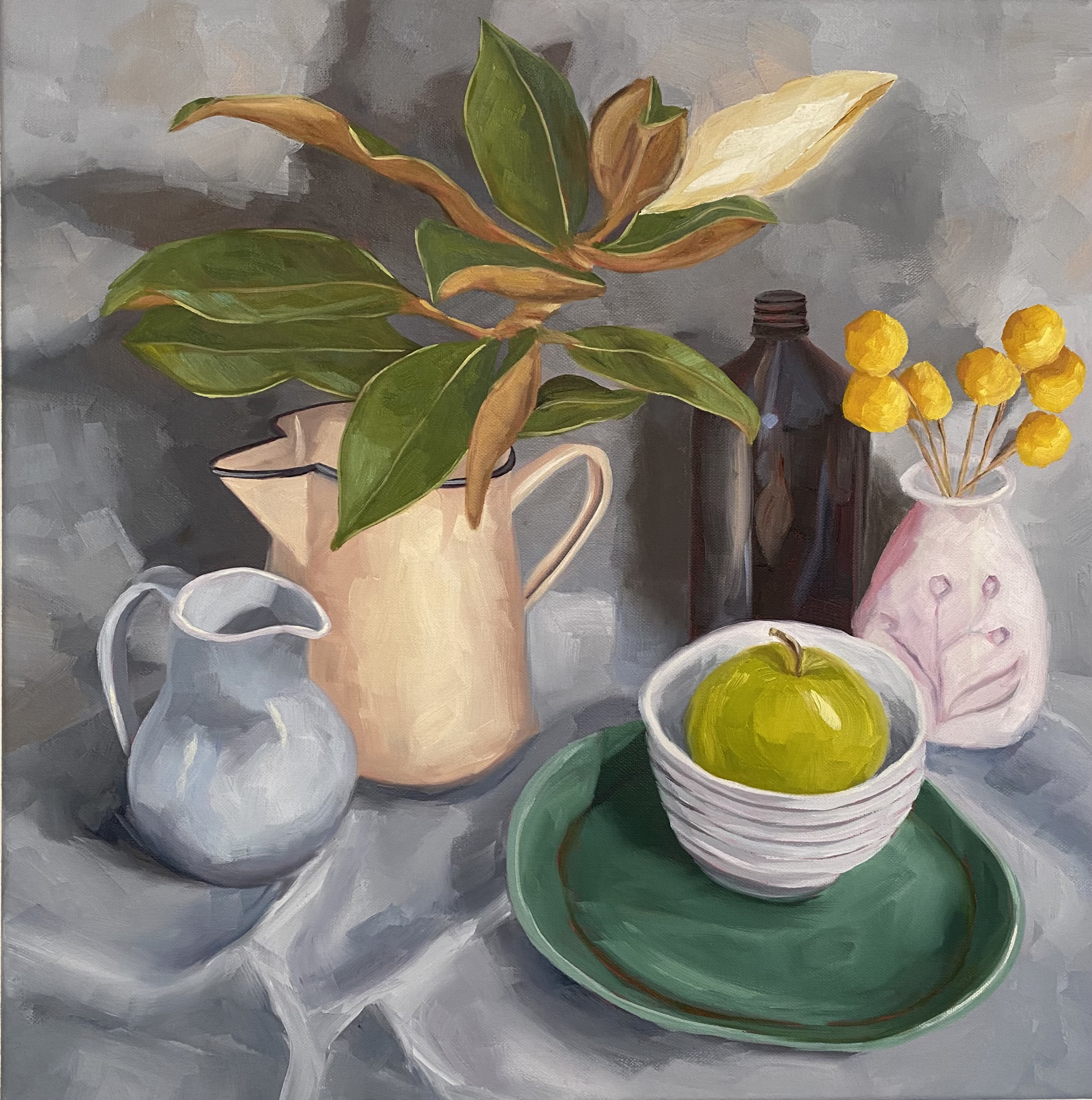 Magnolia with One Green Apple by Amanda Ogilby | Lethbridge 20000 2022 Finalists | Lethbridge Gallery