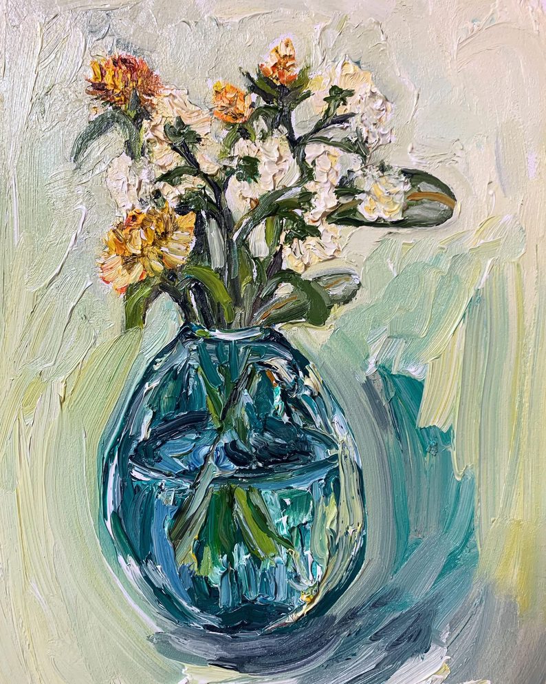 Florals in bean vase by Erika Sorby | Lethbridge 20000 2022 Finalists | Lethbridge Gallery