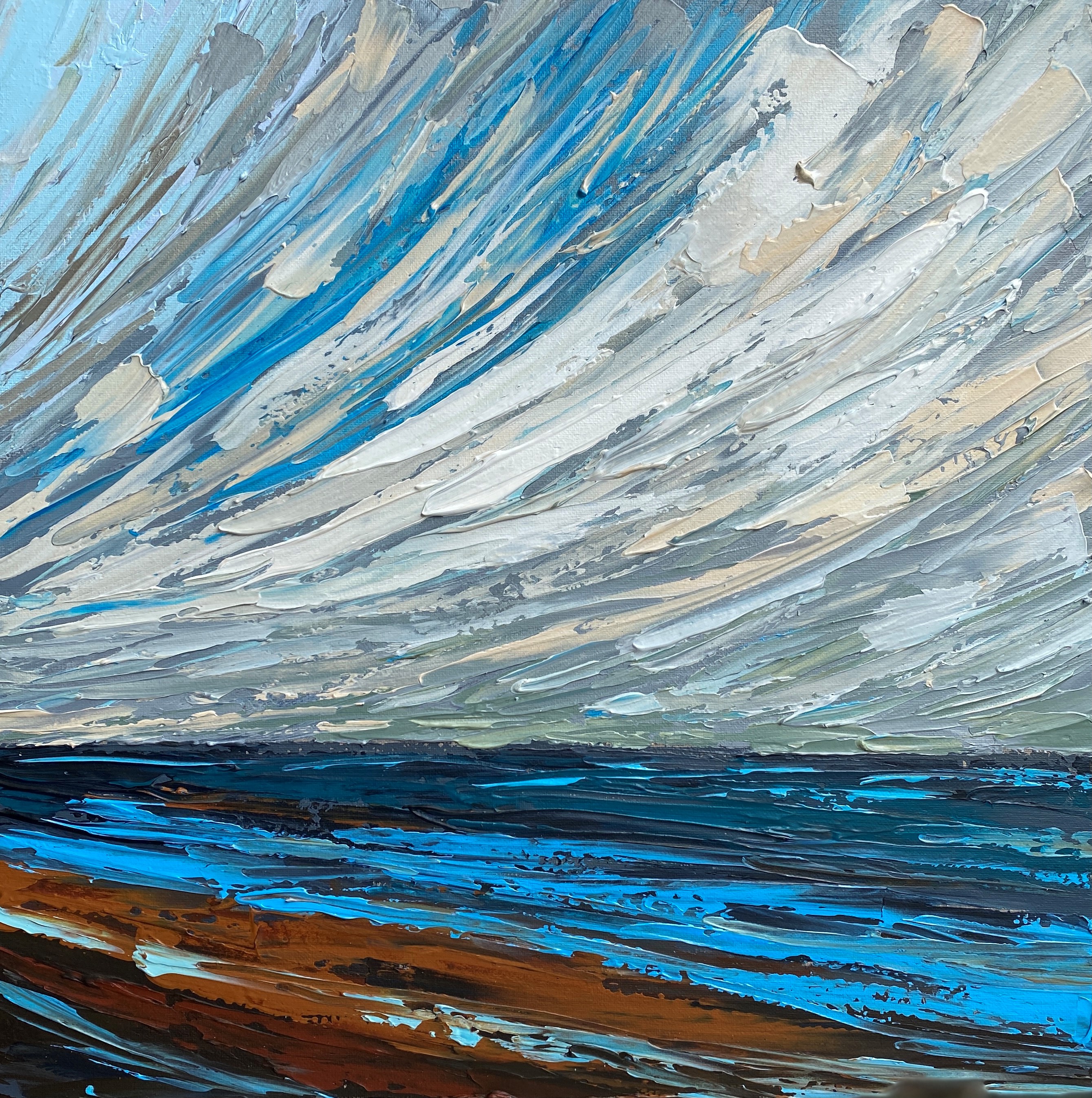 Abstract seascape by Guzaliya Xavier | Lethbridge 20000 2022 Finalists | Lethbridge Gallery