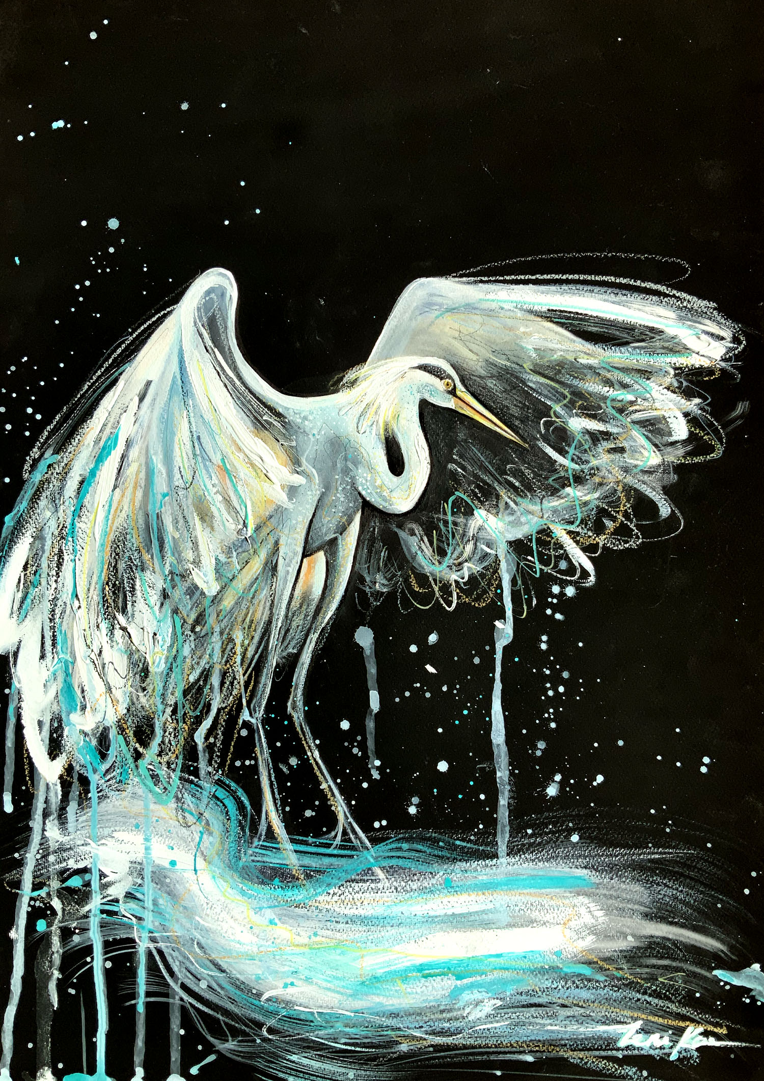 Egret Wings Dreaming by Leni Kae | Lethbridge 20000 2022 Finalists | Lethbridge Gallery