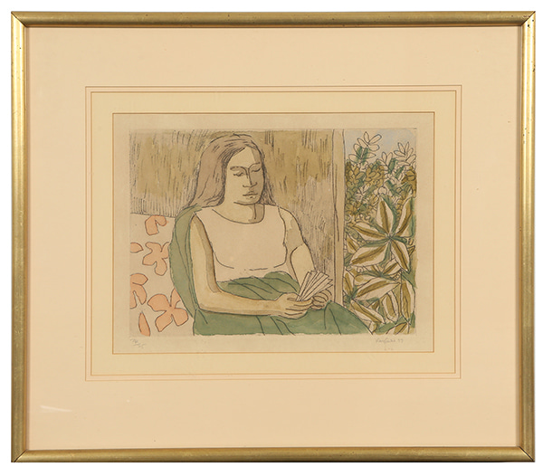 Woman with Fan by Ray Crooke | Lethbridge Gallery