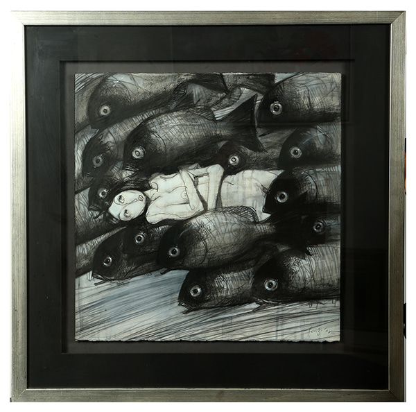 Girl with Fishes by Brett Lethbridge | Lethbridge Gallery