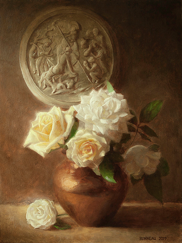Roses with Judgement of Paris Relief by Andrew Bonneau | Lethbridge Gallery