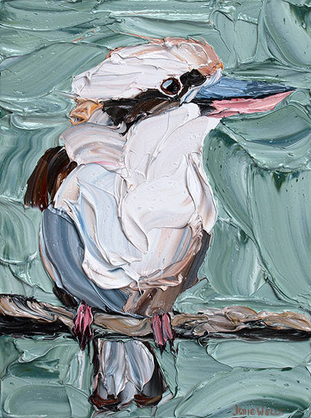 Wide Eyed Kookaburra by Jodie Wells | Lethbridge Gallery