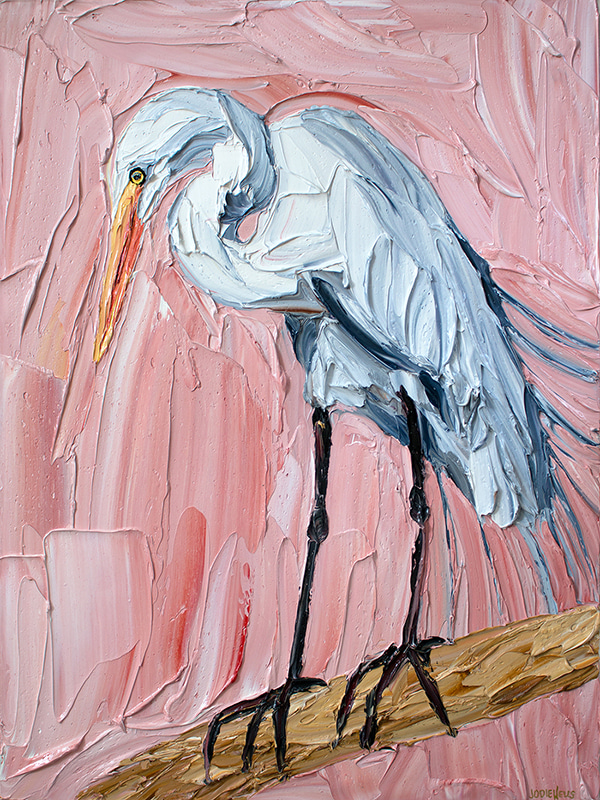 Egret at Sunset by Jodie Wells | Lethbridge Gallery