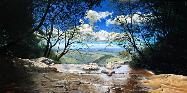 The Escarpment, Goomoolahra Falls, Springbrook by Scott McDougall | Lethbridge Gallery