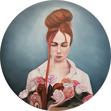 Study of a Florist #2 in Indigo by Tara Spicer | Lethbridge Gallery