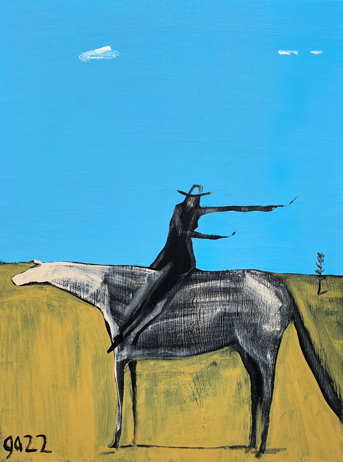 Woman on horseback, straight shooter by Gary Abkin | Lethbridge Gallery