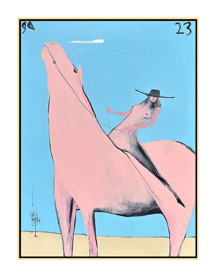 Pink Rider, Blue Sky Days by Gary Abkin | Lethbridge Gallery