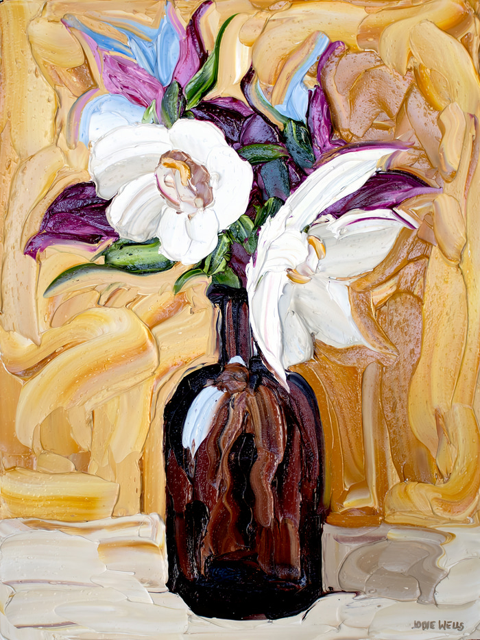 Blooms in Glass Vase by Jodie Wells | Lethbridge Gallery