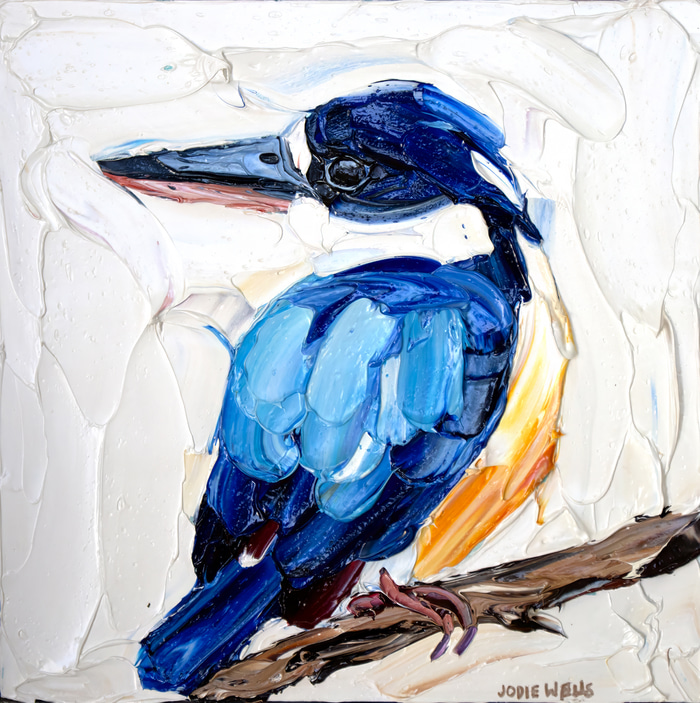 Darting Elegant Kingfisher by Jodie Wells | Lethbridge Gallery