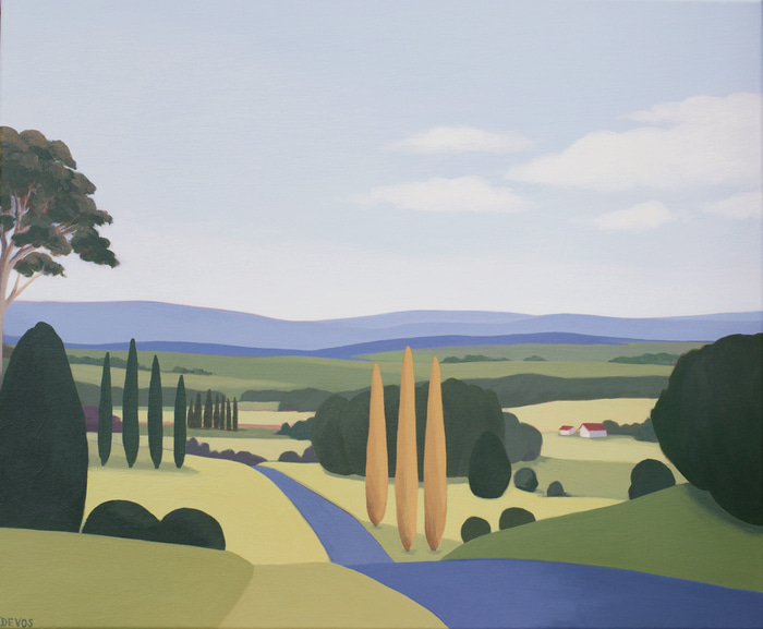 The Road to the South with Poplars by Isabelle Devos | Lethbridge Gallery