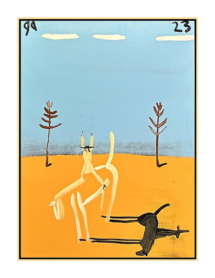 Rider in landscape two pines by Gary Abkin | Lethbridge Gallery