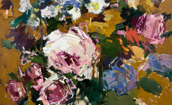 Lots of Flowers in a Painting by Llewellyn Skye | Lethbridge Gallery