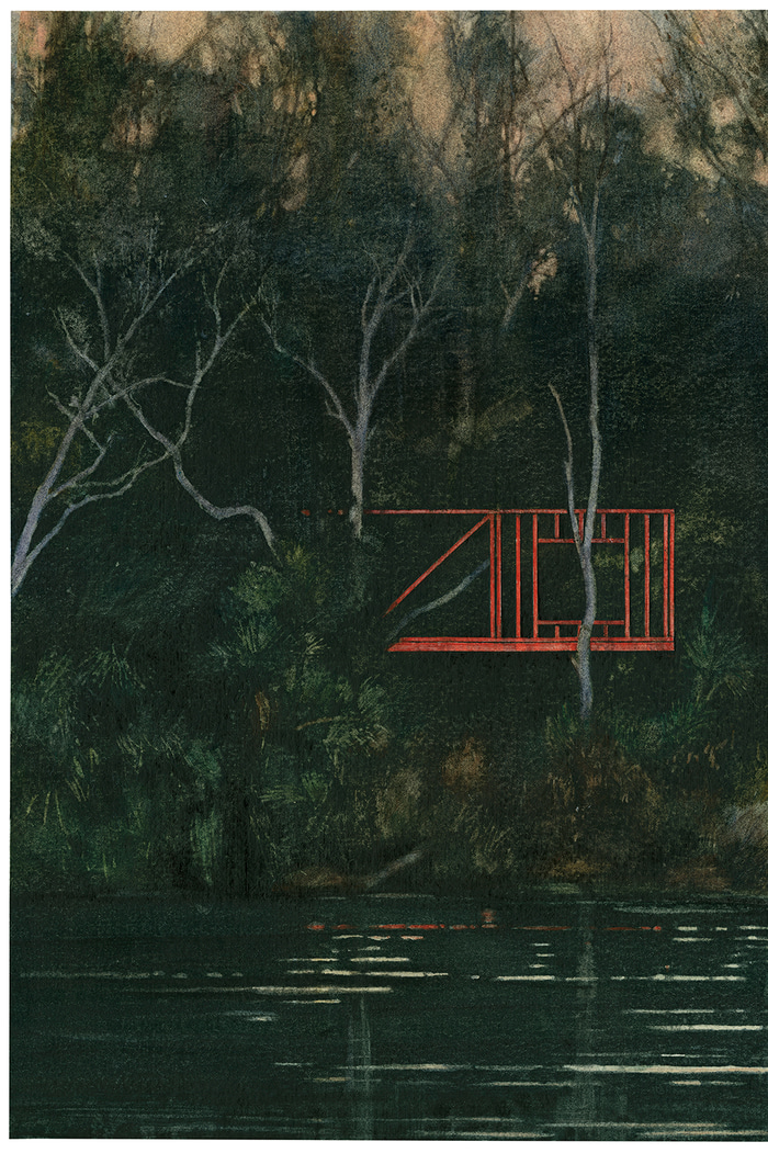 Ord River Red Frame (Diptych)  by Jane Grealy | Lethbridge Gallery