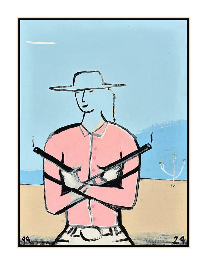 Woman in Landscape, Pink Jacket by Gary Abkin | Lethbridge Gallery