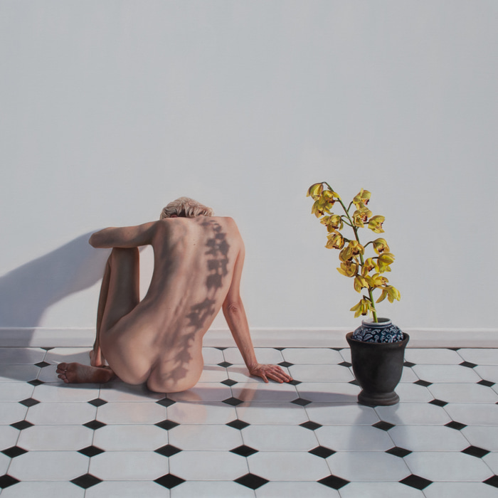 Figure with Cymbidium by Bronwyn Hill | Lethbridge Gallery
