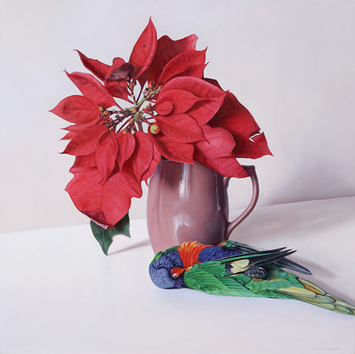 memento Mori (Green lorikeet) by Lisa Christensen | Lethbridge Gallery