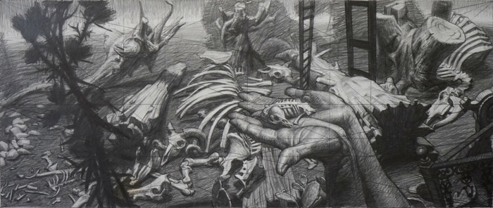 Cartoon for Cthonic Wandering by Ryan Daffurn | Lethbridge Gallery