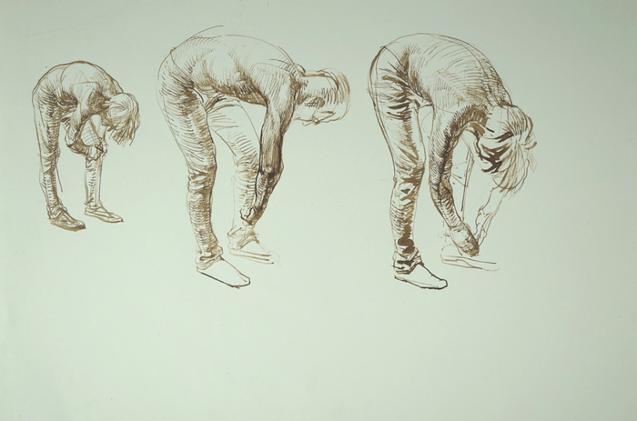 Figure studies for Miners Bathing II by Ryan Daffurn | Lethbridge Gallery