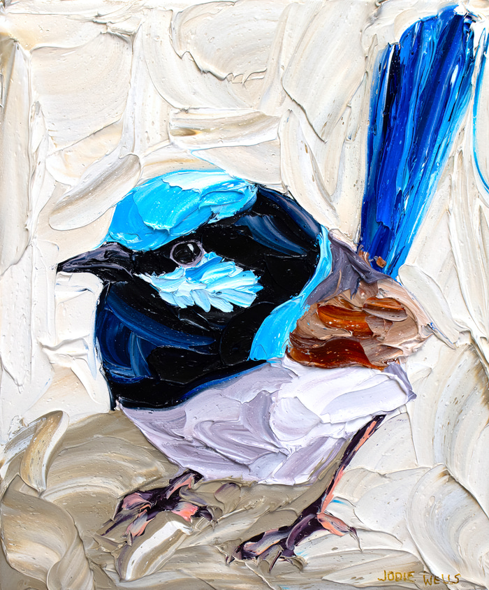 Brazen in Azure Fairy Wren by Jodie Wells | Lethbridge Gallery
