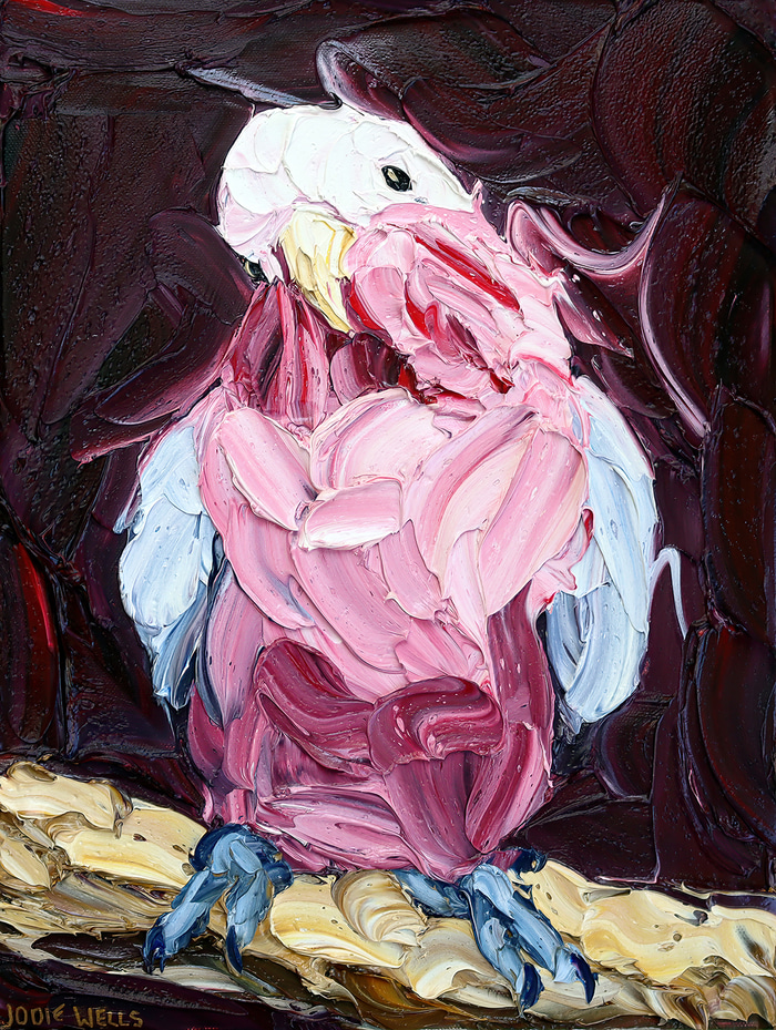Dark Maroon Galah by Jodie Wells | Lethbridge Gallery