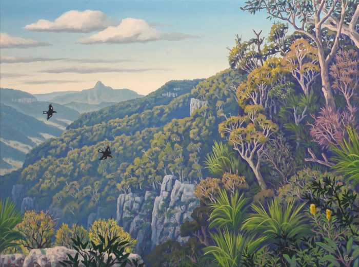 Currawongs Above the Cliffs by Dave Groom | Lethbridge Gallery