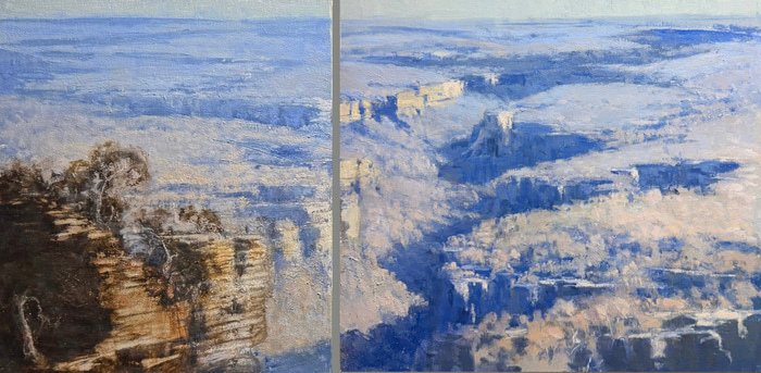 Blue Mountains Diptych  by Zac Moynihan | Lethbridge Gallery